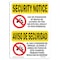 Signmission OSHA Security Sign, 5" Height, 7" Width, Drugs Or Alcohol Dismiss Bilingual, Landscape OS-SN-D-57-L-11530 - alternate 1